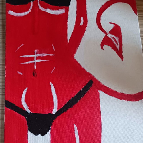 Hells Woman painting in excellent condition