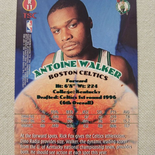 Antoine Walker NBA Rookie Card Topps Stadium Club 96-97 like new