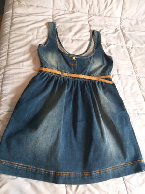 Denim dress sleeveless sarafan type like new, blue