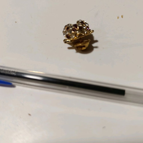 Pin new, metal with semi-precious stones