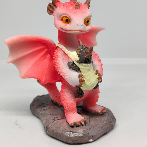 Handmade dragon figurine with baby, like new