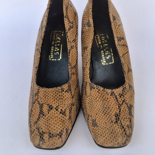 Mallas leather shoes like new, brown snake effect size 38
