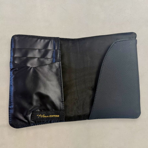 Bellagio Nero Passport Holder by t•Ana Couture new, black faux leather