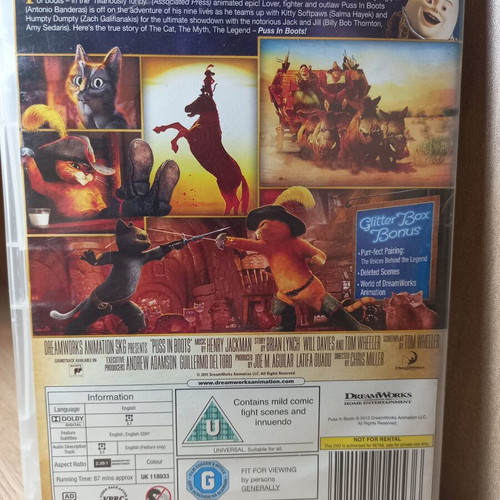 Puss in Boots DVD with English subtitles
