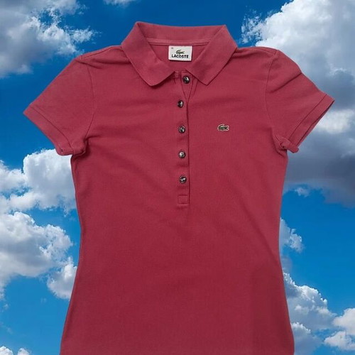 Lacoste Slim Fit Polo Shirt Raspberry Pink Size S Like New