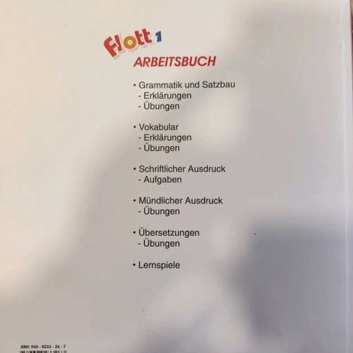 Flott 1 Arbeitsbuch like new, German language