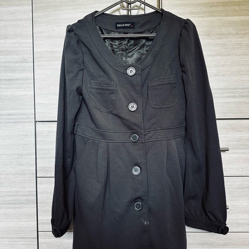 Women's outerwear used, size L, gray with brown lining