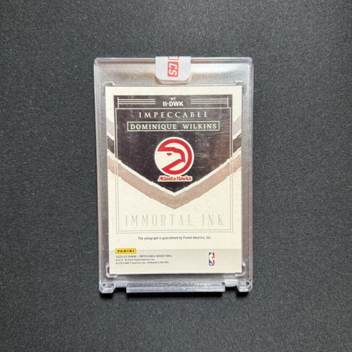 Dominique Wilkins Panini Impeccable 2022-23 Immortal Ink Holo Silver Auto Uncirculated