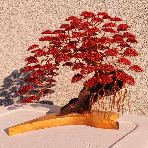 Imperial Red Wood Handmade Art Composition