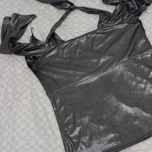 Phenomenon evening blouse like new, black and silver, size XL