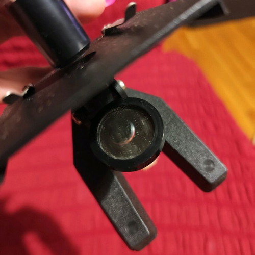 Vintage microscope used, toy with box, missing parts