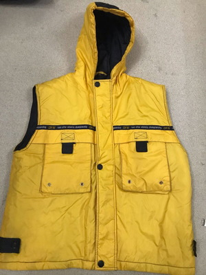 Αμάνικο jacket Mandarino σαν καινούργιο, κίτρινο με τσέπες