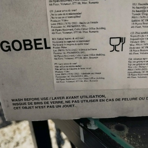 Set of 6 Evian Gobelet glasses new, professional use