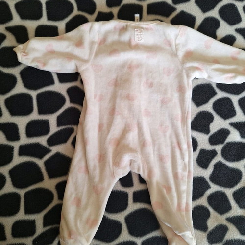 Velour newborn bodysuit used with zipper