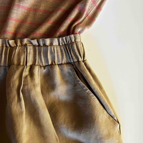 Linen dress Mango like new, beige and pink stripes, size S