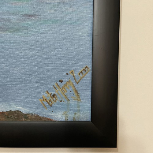 Painting inspired by Claude Monet, like new, framed with signature