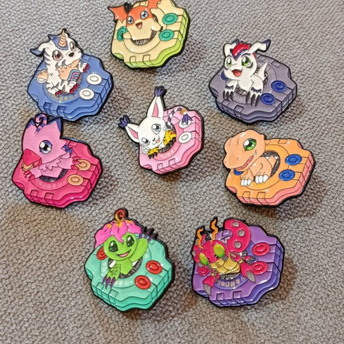 Digimon pin set of eight new