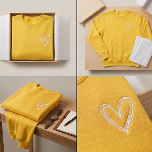 Women's sweatshirts with heart design, pack of 4, multicolor