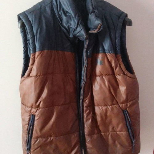 Double Fast sleeveless jacket brown dark blue 10 years like new