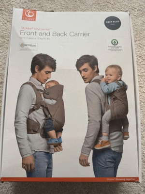 Stokke MyCarrier μπροστινός και πίσω μάρσιπος, Deep Blue, οργανικό βαμβάκι