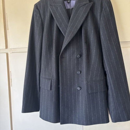 Wool pin stripe suit and silk robe Victoria’s Secret like new