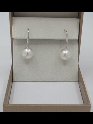 Σκουλαρίκια United Pearl 14K λευκόχρυσα με μαργαριτάρια South Sea 10x11mm καινούργια
