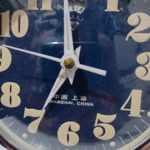 Diamond Shanghai κινέζικο vintage επιτραπέζιο ρολόι ξυπνητήρι χρώμιο μηχανικό