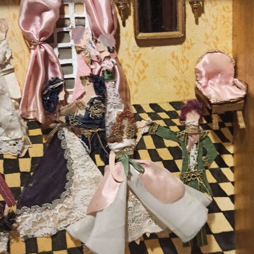 Three-Dimensional Handmade Artwork Framed Dance Hall Scene