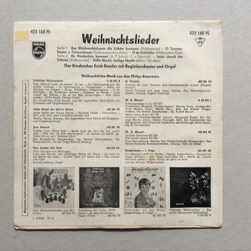 Der Bendersche Kinderchor Weihnachtslieder 7'' EP used, German Christmas songs