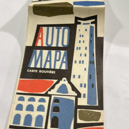 Road map of Slovakia 1971 used, French language