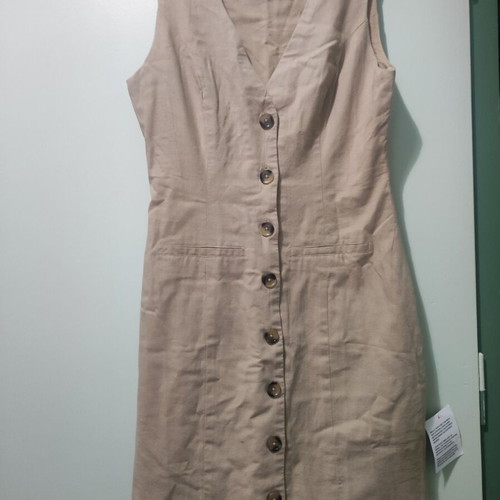 ASOS linen dress new, size XS 34, beige