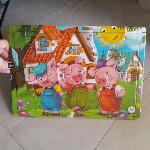 Various puzzles used with gift puzzle 3 little pigs