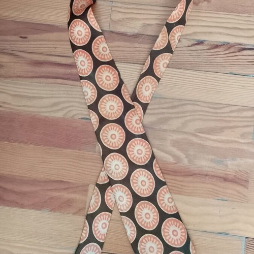 Vintage Italian silk tie like new, brown and orange