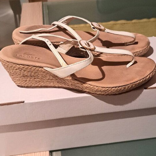 Lacoste espadrilles used, white, size 37