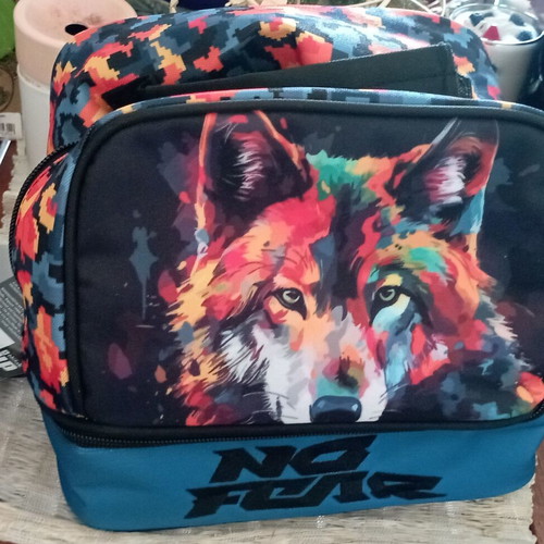 Insulated Lunch Bag no Fear Colored Wolf 21x20x15cm 5lt new