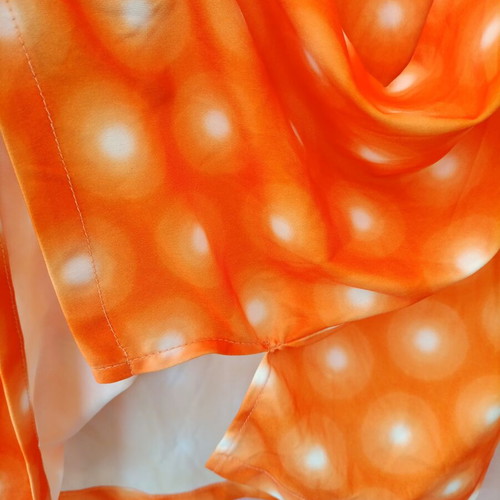 Sleeveless women's tank top new, plus size, orange with geometric pattern