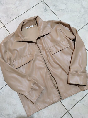 Bershka faux leather jacket brown size M like new