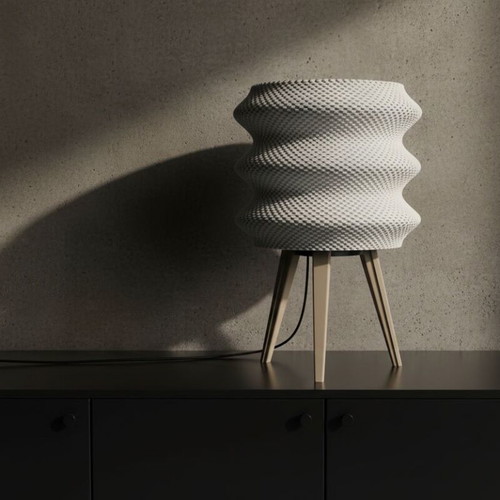Modern table lamp with honeycomb design and white shade new