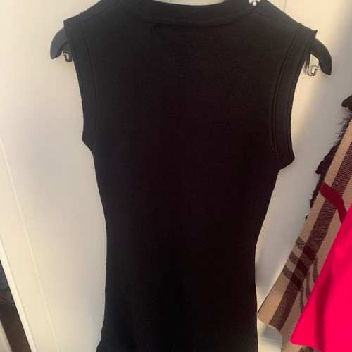 Zara knitted dress new with embroidered pearls and ruffles black