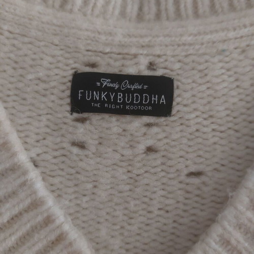 Funky Buddha thick pullover size S like new, white