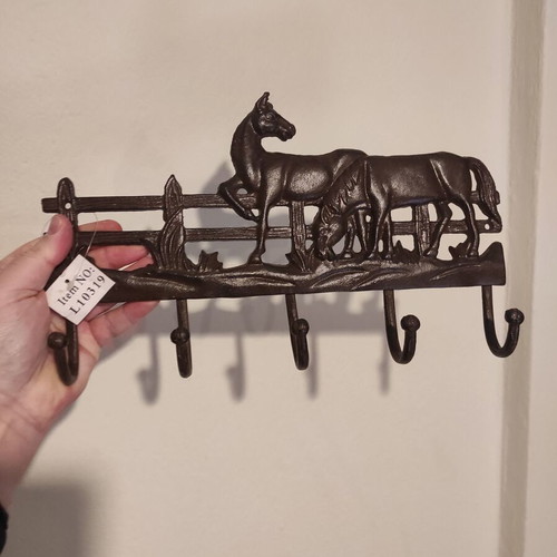 Cast iron Horses hanger 5 positions 36x13cm new