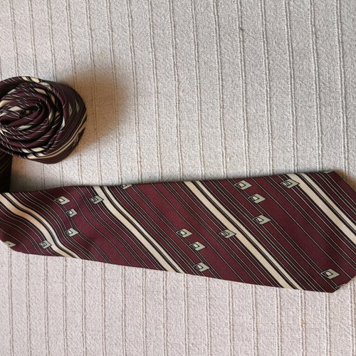 Seta-lux men's vintage polyester tie burgundy new