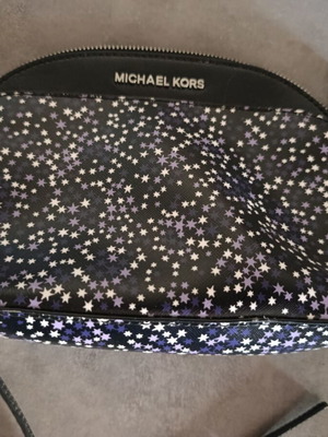 Michael Kors crossbody bag new black with star pattern and silver chains