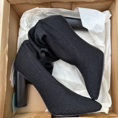 JK London ankle boots, size 37, black lurex texture