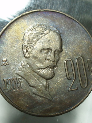 20 Centavos 1975 used Mexico coin