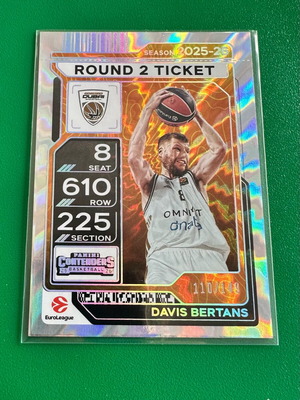 Davis Bertans Card 2025-26 Panini Contenders EuroLeague Round 2 Ticket numbered