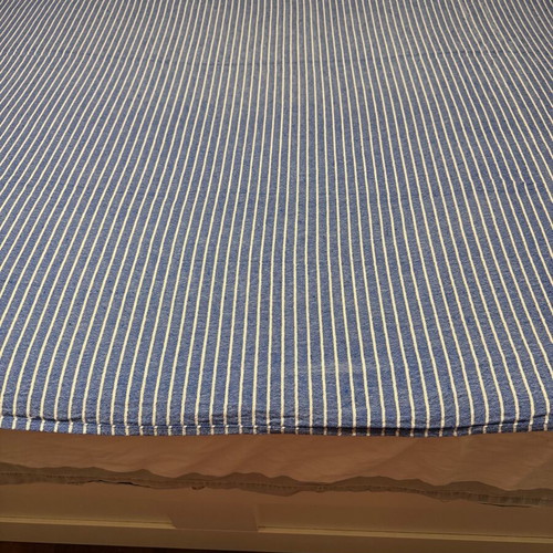 Summer cotton throw used, white and blue