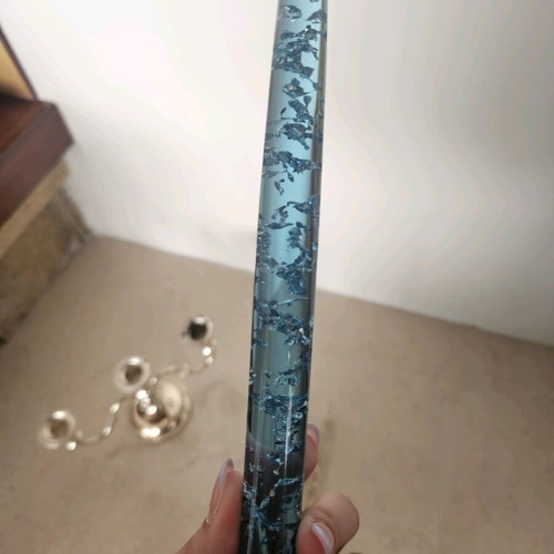 Candlestick with 3 used decorative plastic candles