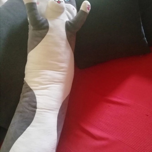 Cylindrical pillow 110cm cat like new