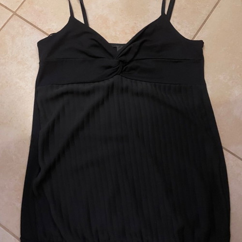 Batik blouse women's black with adjustable strap, size small